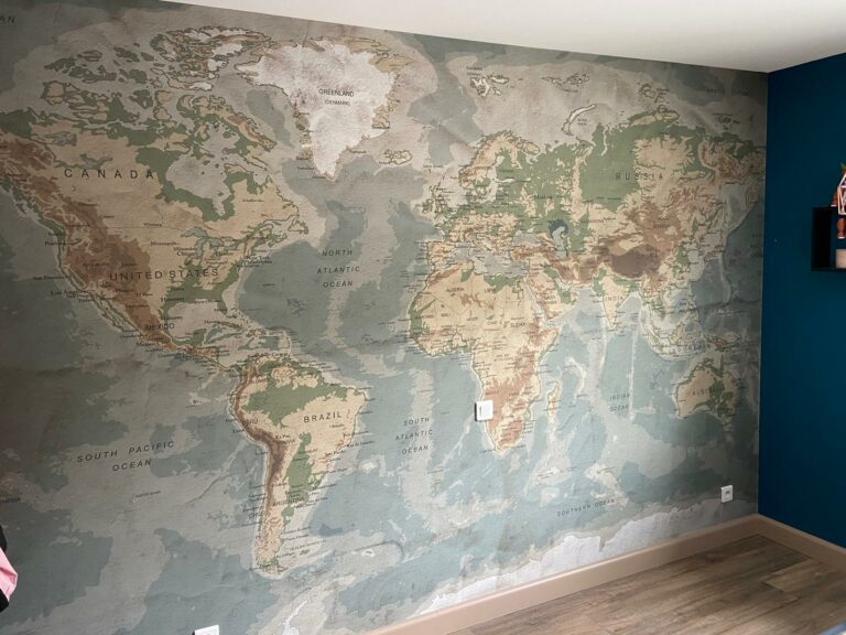 Papier peint panoramique carte du monde