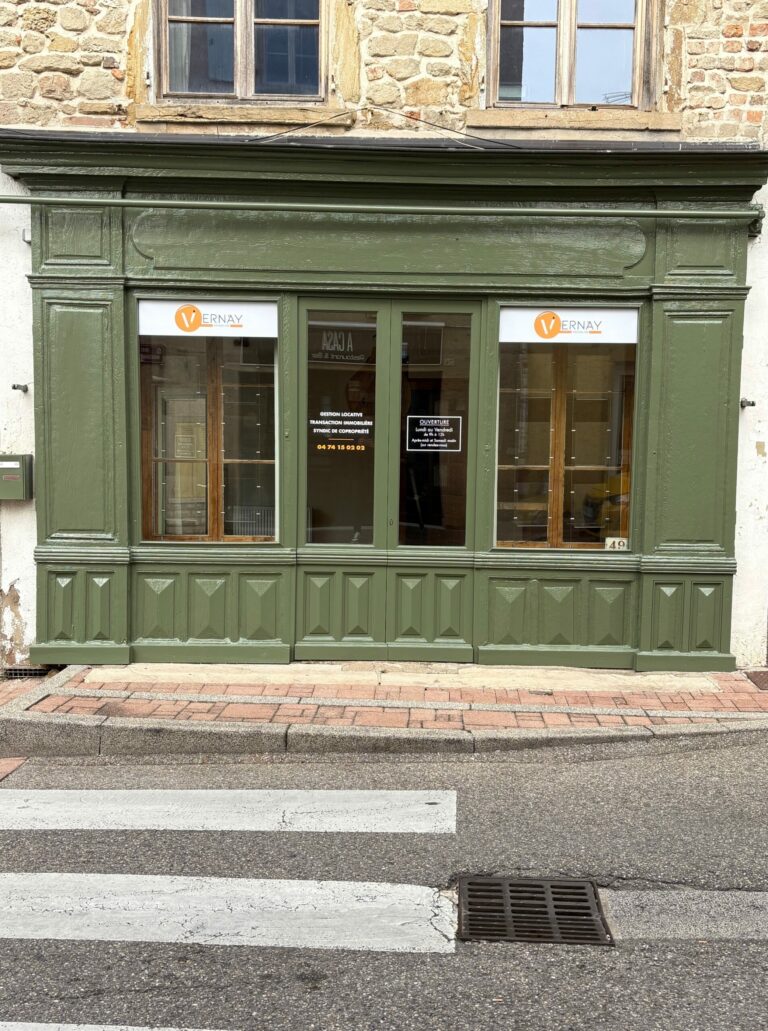 Réfection de la devanture de l’agence immobilière VERNAY de Saint-Georges-d'Espéranche
